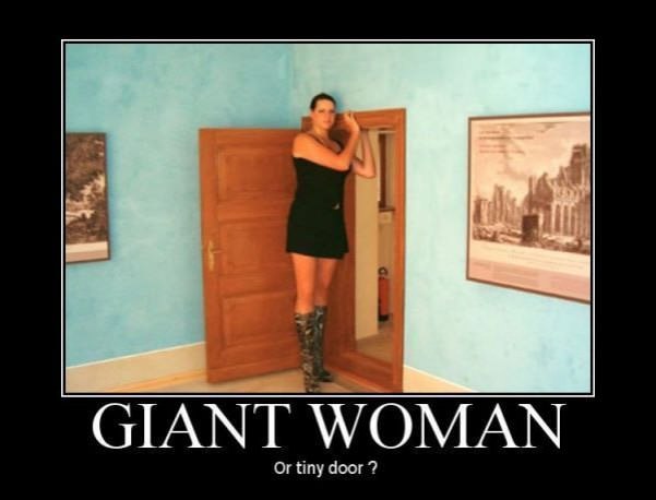 giant woman or tiny door