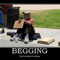 begging