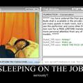 sleeping on the job